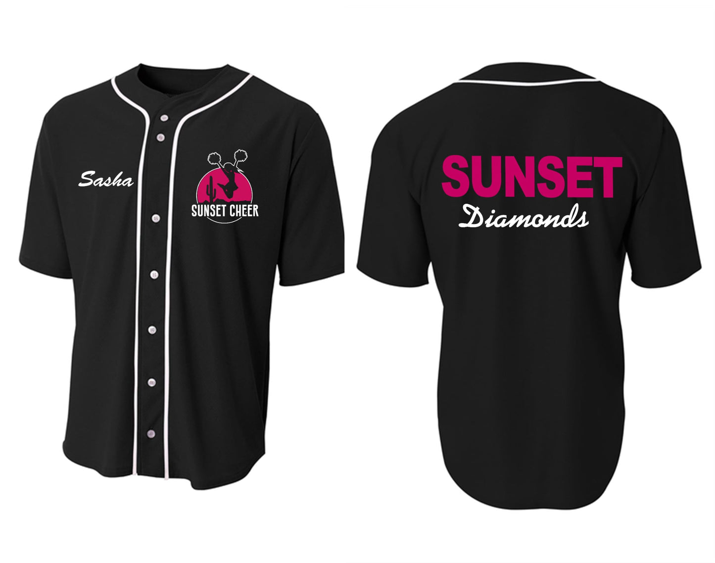 Sunset Cheer Jersey- Customizable to Specific Team