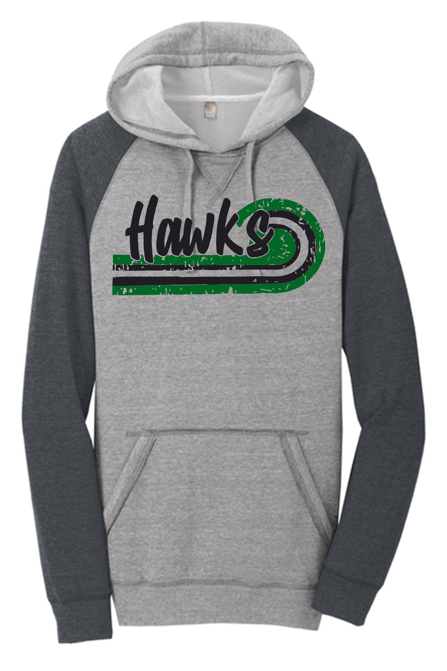 Hawks Raglan Colorblock Pullover Hooded Sweatshirt