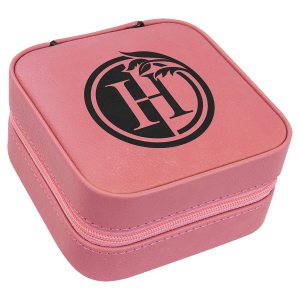 Laserable Leatherette Travel Jewelry Box with Tan Lining