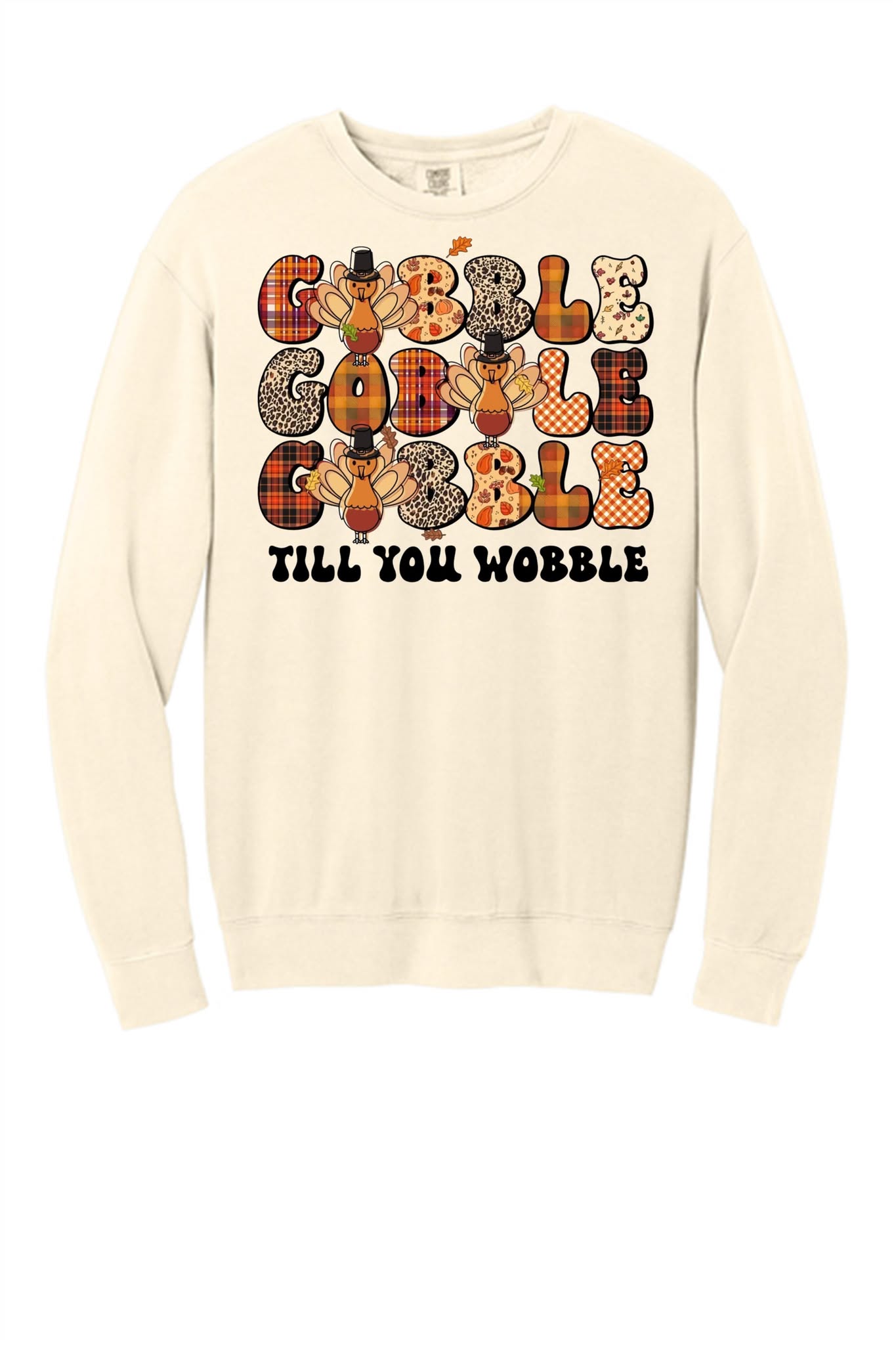 Gobble Sweatshirt- Available in Ivory and Crismon