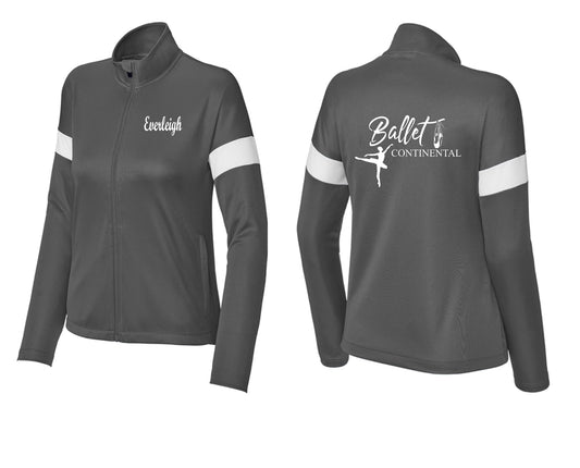 Ballet Continental Grey/White Warm-Ups JACKET