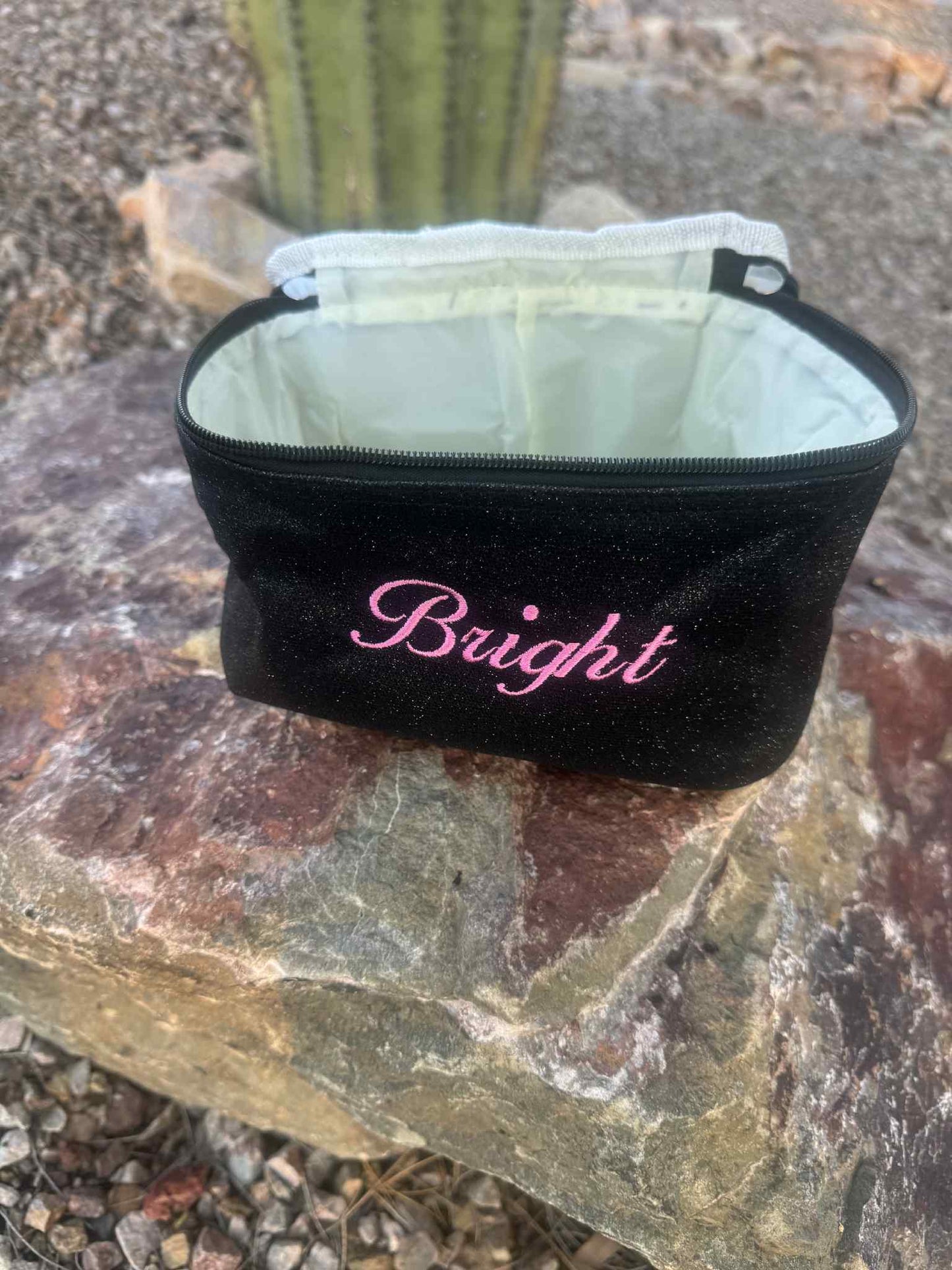 Black Glitter Cosmetic Case