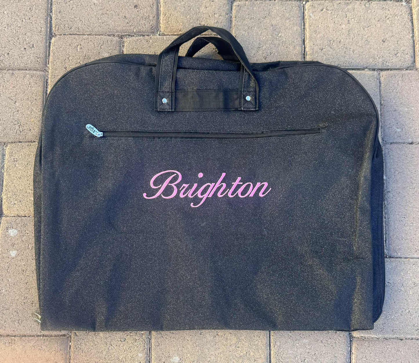 Personalized Black Glitter Garment Bag